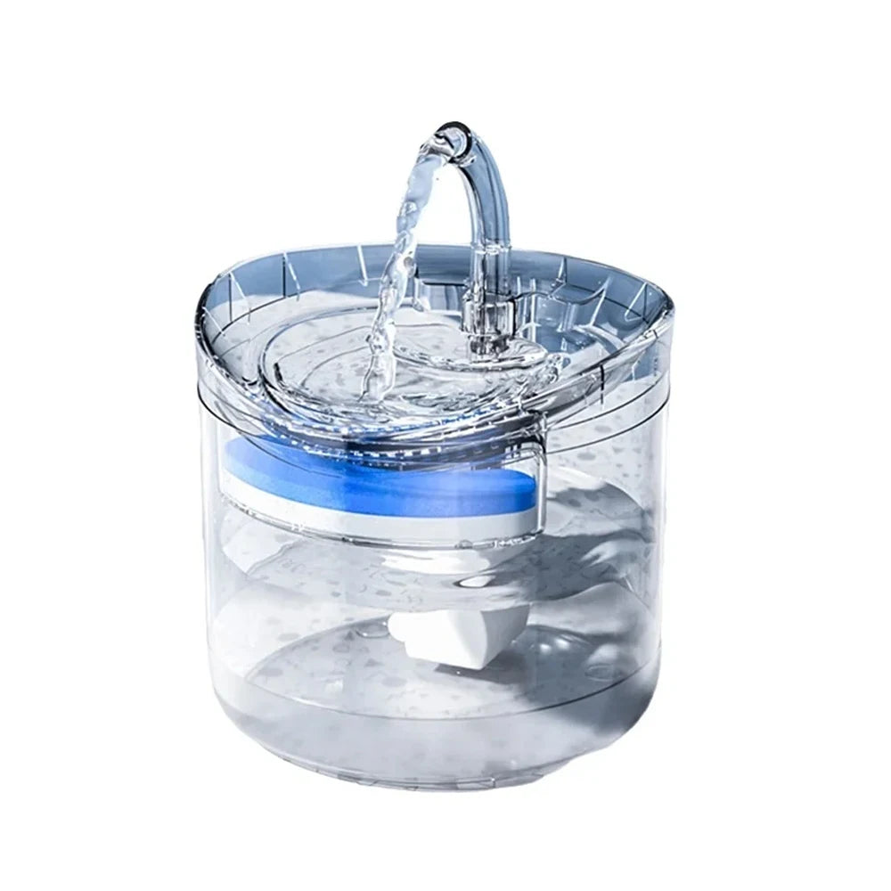 Fuente automática de agua para gatos y perros (2L) con grifo y filtro purificador