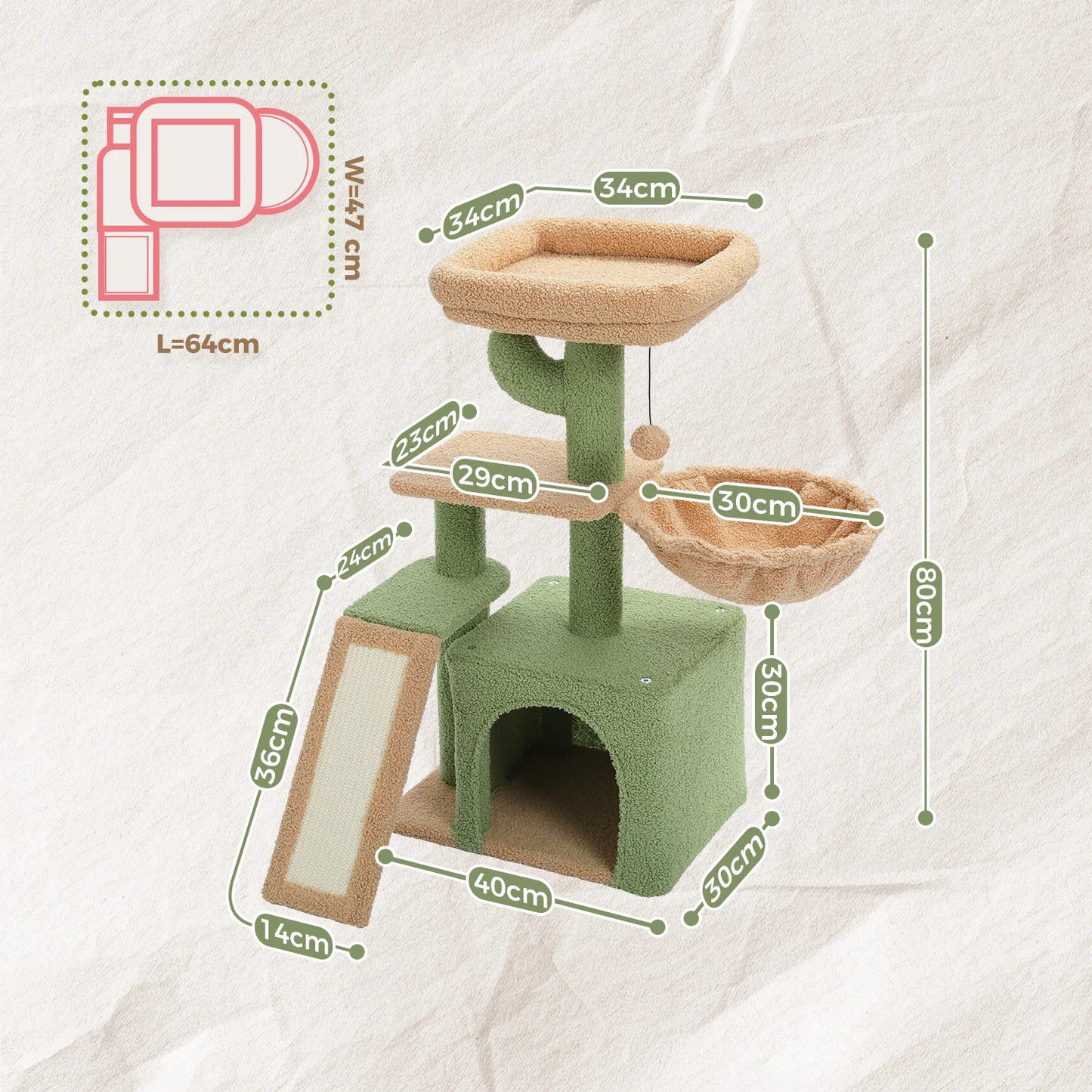 Árbol para Gatos de Interior – Rascador con Hamaca Grande, Poste Rascador y Plataforma Superior Extraíble (Gris, 2 Estilos)
